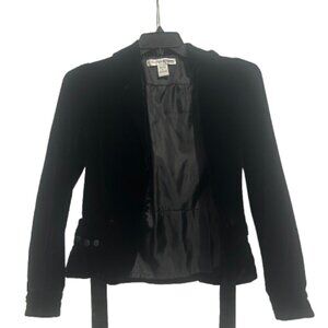 Nordstrom Necessary Objects Black Velvet Blazer with Tie Women’s Size S